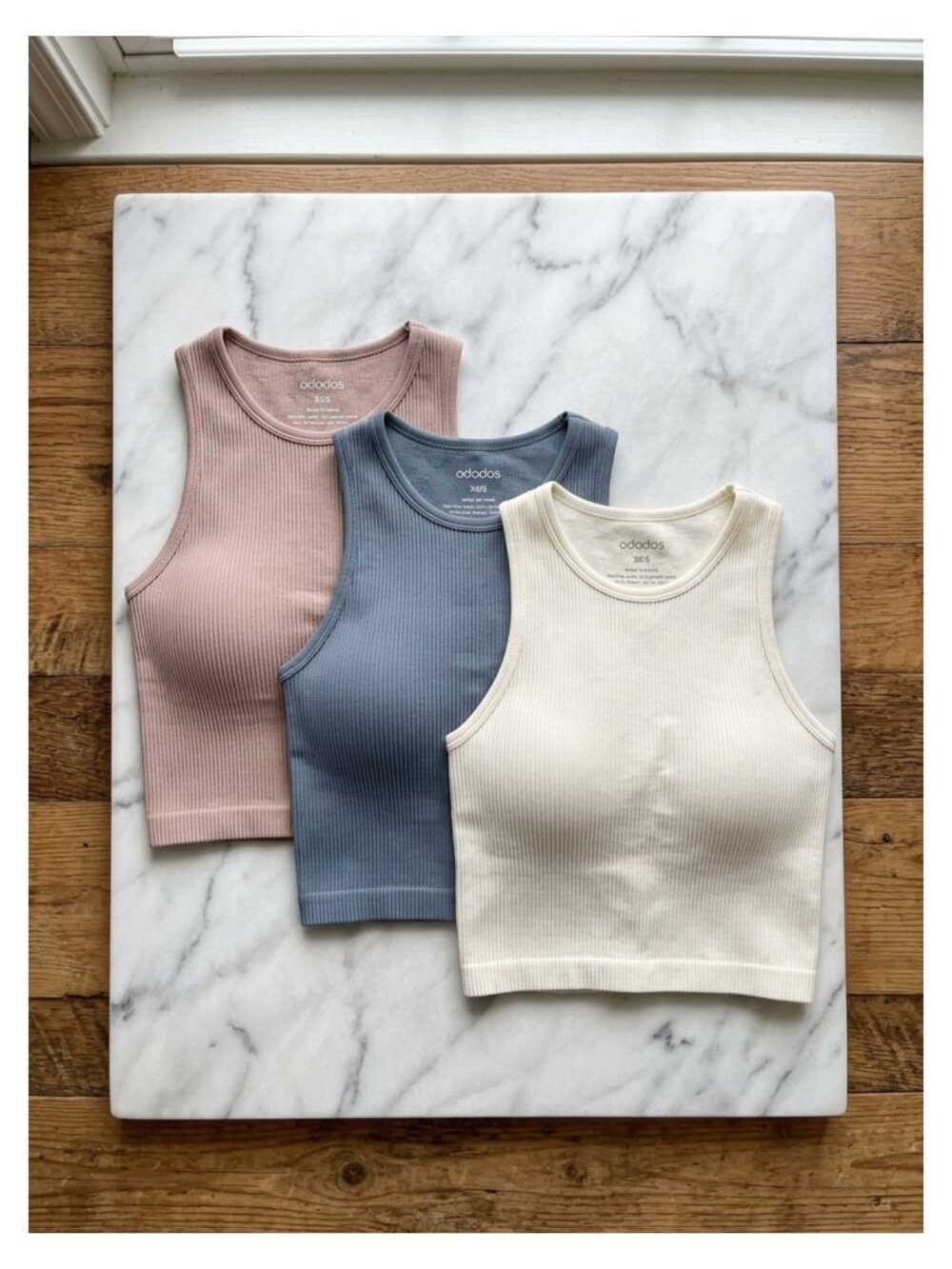 Seamless Ribbed Crop Tank 3-Pack High Neck Cropped Top Yoga Workout
